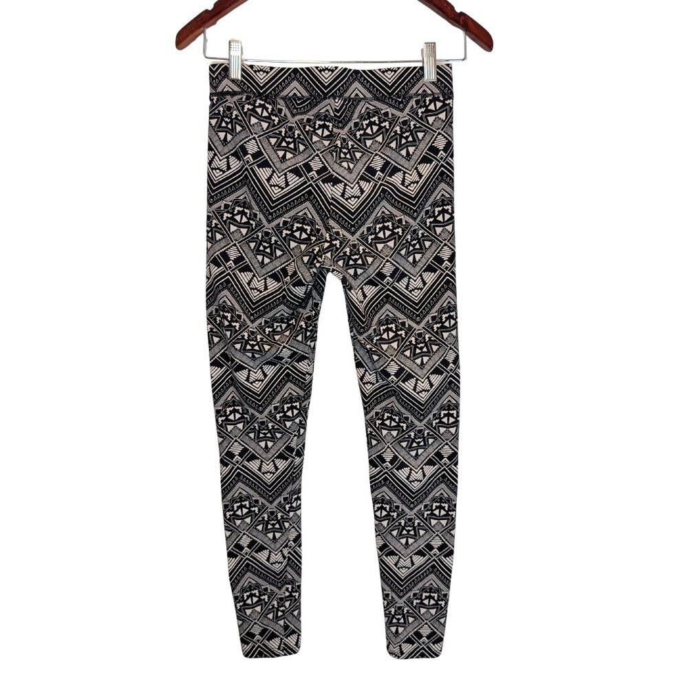 Victoria's Secret PINK Leggings Medium Black White Geometric Yoga Pants